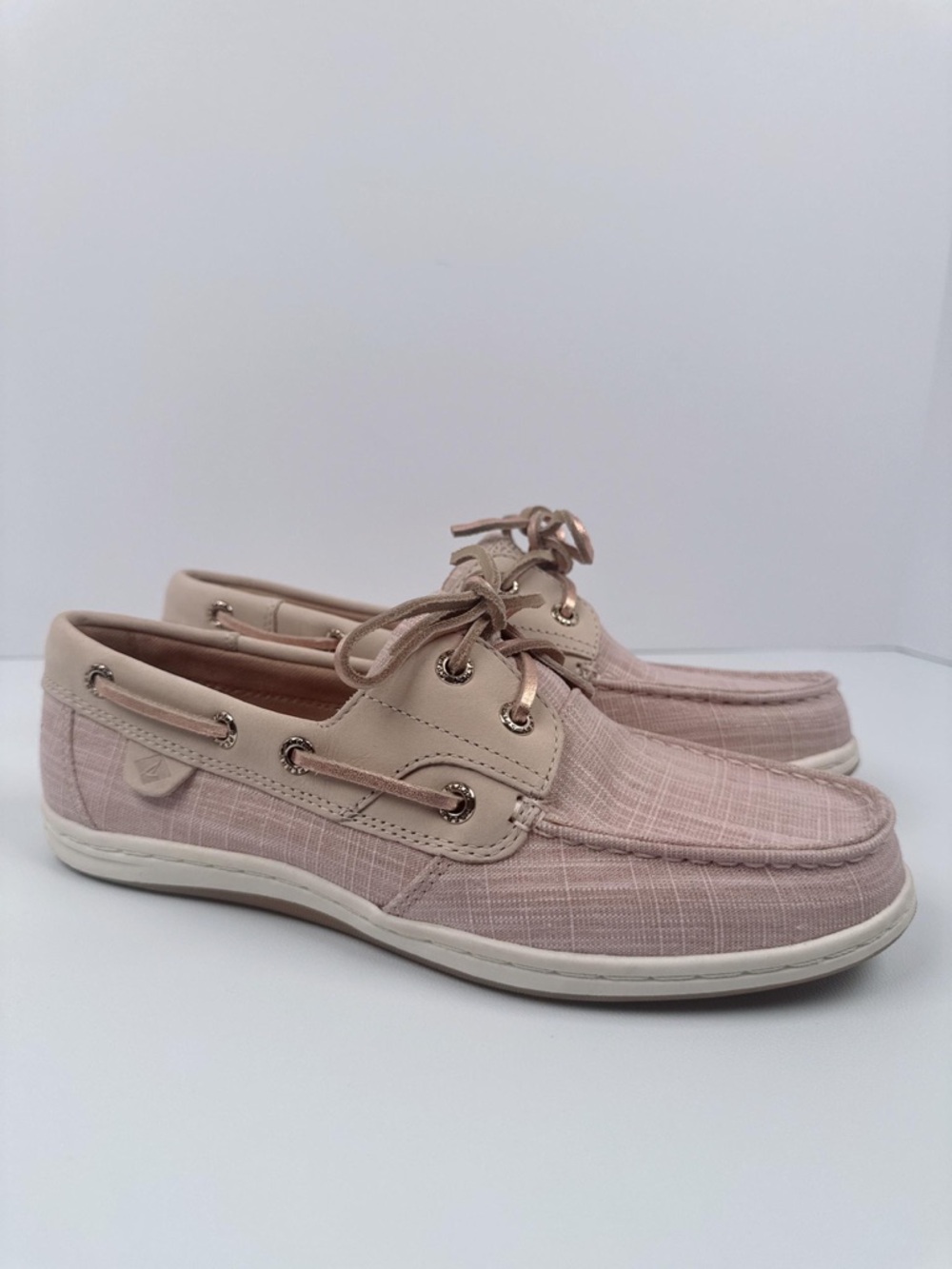 Sperry Songfish Linen Boat Casual Shoe Women's Pink Sparkle Size 7.5